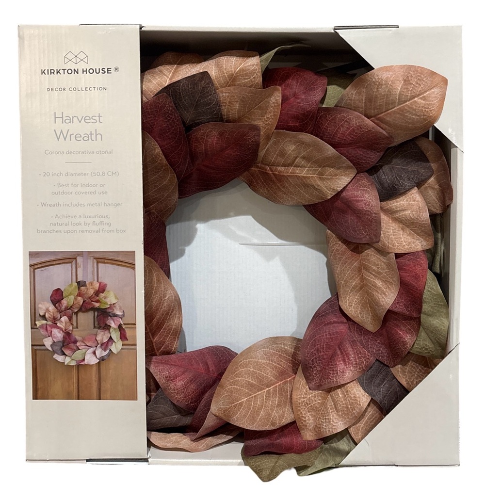 Huntington Home 20" Indoor Outdoor Harvest Door Wreath Multicolor Fall Leaves - Picture 6 of 6